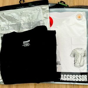 Aggressor Black and White T-Shirts brand new